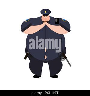 Fat-Cop. Dicke Polizist. Beleibte Offizier Polizei. Vector Illustration Stock Vektor