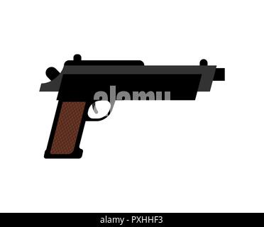 Gun isoliert. Waffe auf weißem Hintergrund. Vector Illustration Stock Vektor