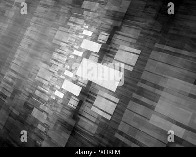 Flying Rechtecke, neue Technologie, Computer-generierte Zusammenfassung Hintergrund, Schwarze und Weiße, 3D-Rendering Stockfoto