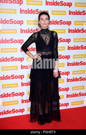 Charley Webb an der Innenseite Soap Awards 2018 100 Wardour Street, Soho, London statt. Stockfoto