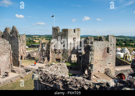 Raglan Castle in Monmouthshire, Wales Stockfoto