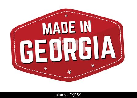 In Georgien Aufkleber oder Sticker auf weißem Hintergrund, Vektor, Abbildung Stock Vektor