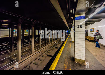 28. Straße (BMT Broadway Linie) U-Bahn Station Manhattan New York, New York, USA Stockfoto