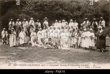 Kolonialausstellung, Bois de Vincennes - Tuareg Camp Datum: 1907 Stockfoto