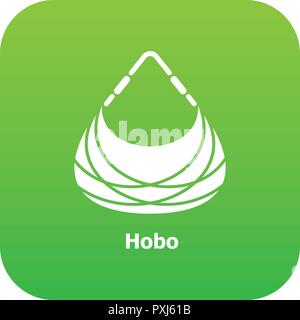 Hobo Tasche Symbol grün Vektor Stock Vektor