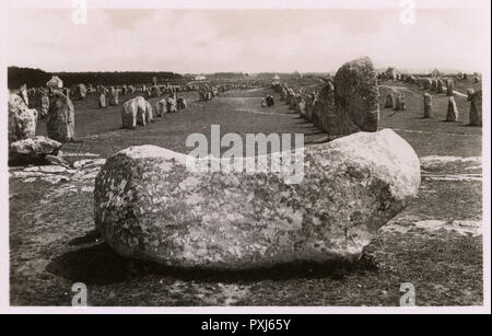 Steine in Carnac, Bretagne, Frankreich Stockfoto