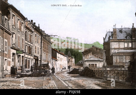 Longwy, Frankreich - Die Hauptstraße Stockfoto