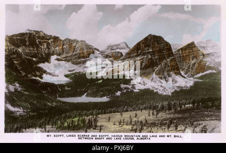 Berge und Seen zwischen Banff und Lake Louise, Kanada Stockfoto