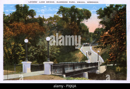 Lovers' Lane Bridge, Elmwood Park, Omaha, Nebraska, USA Stockfoto