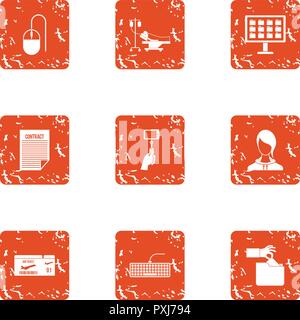 Transaction Processing Symbole gesetzt, grunge Stil Stock Vektor