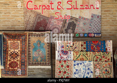 Usbekistan; Buchara; Teppich Shop, Stockfoto