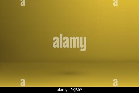 Leer Farbe gold Studio Zimmer mit Schatten Hintergrund, Vorlage für Premium, Luxus Produkt präsentation Stock Vektor