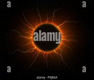 Electric Lightning Ball. Energy Light Donner, Vektor, Abbildung Stock Vektor
