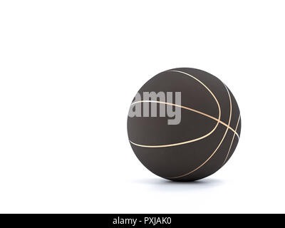 Schwarz Metallic Basketball close-up auf helles Studio Hintergrund Stockfoto