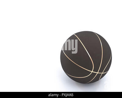 Schwarz Metallic Basketball close-up auf helles Studio Hintergrund Stockfoto