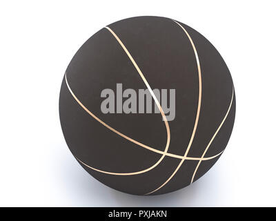 Schwarz Metallic Basketball close-up auf helles Studio Hintergrund Stockfoto