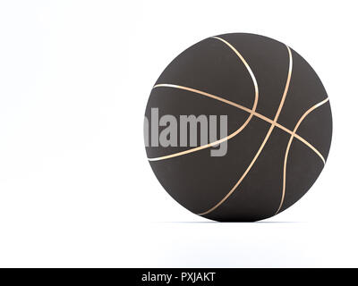 Schwarz Metallic Basketball close-up auf helles Studio Hintergrund Stockfoto