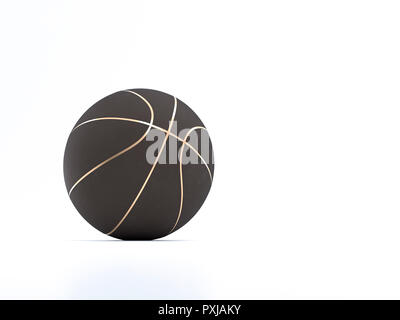 Schwarz Metallic Basketball close-up auf helles Studio Hintergrund Stockfoto