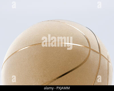 Gold Metallic Basketball close-up auf helles Studio Hintergrund Stockfoto