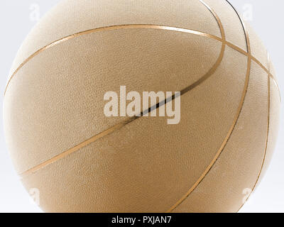 Gold Metallic Basketball close-up auf helles Studio Hintergrund Stockfoto
