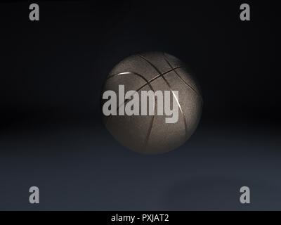 Mettalic Basketball close-up in Studio Hintergrund Stockfoto