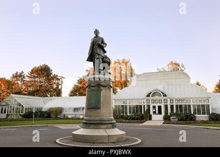 Die Skulptur William Henry Seward vor der Freiwilligen Park Conservatory Stockfoto