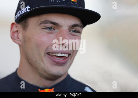 Candid Portrait von Max Verstappen, Formel 1-Fahrer in einem Interview nach dem Formel-1-Rennen in Austin. Texas. Stockfoto