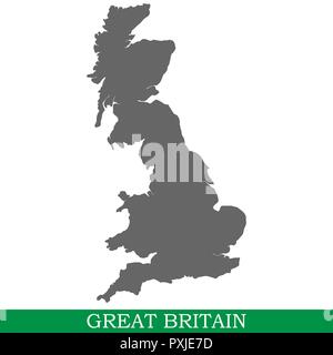 Hohe Qualität Karte von Großbritannien ist eine Insel im Vereinigten Königreich Stock Vektor