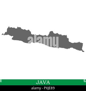 Hohe Qualität Karte von Java ist die Insel von Indonesien Stock Vektor