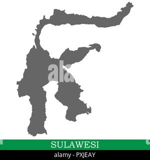 Hohe Qualität Karte von Sulawesi ist die Insel von Indonesien Stock Vektor