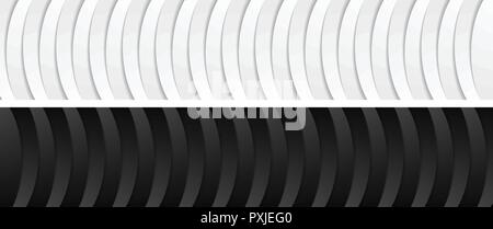 Abstract corporate Vector schwarz und weißen Wellen Grafik Banner Stock Vektor