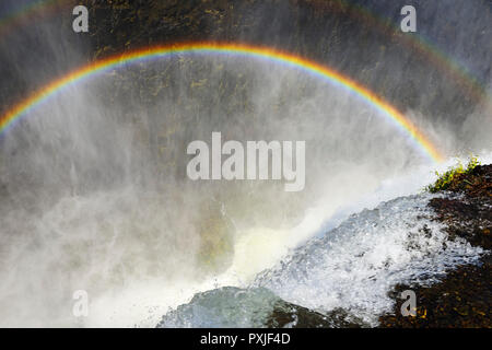 Doppelter Regenbogen über Victoria Falls, Livingstone, Sambia Stockfoto