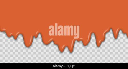 Geschmolzene sweet Caramel tropft auf transparentem Hintergrund Stock Vektor