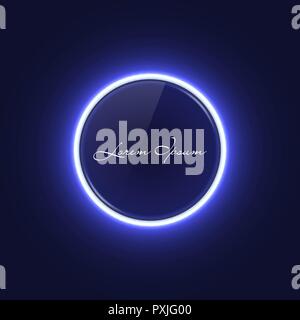 Neeon Kreis Banner mit Glow Light Effect Stock Vektor
