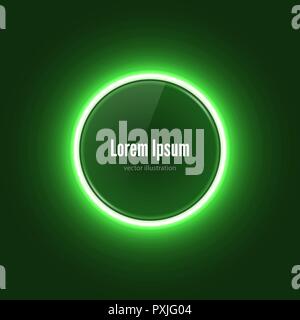 Neeon Kreis Banner mit Glow Light Effect Stock Vektor