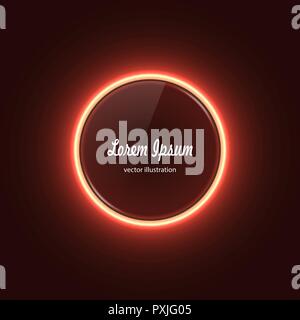 Neeon Kreis Banner mit Glow Light Effect Stock Vektor