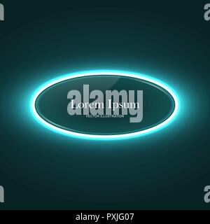 Neeon Kreis Banner mit Glow Light Effect Stock Vektor