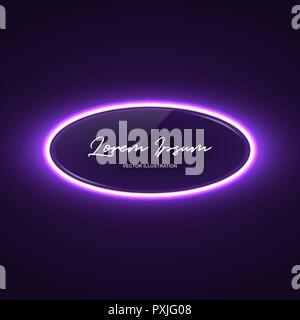 Neeon Kreis Banner mit Glow Light Effect Stock Vektor