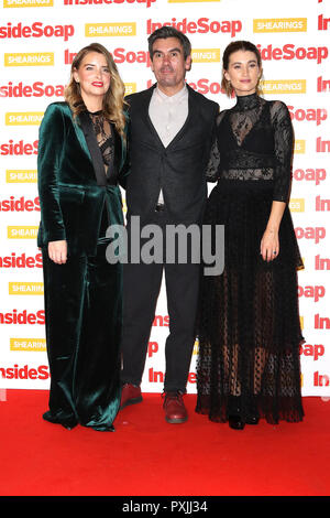 London, Großbritannien. 22. Oktober, 2018. Emmerdale, Emma, Atkins, Jeff Hordley, Charley Webb, die in Soap Awards 2018, 100 Wardour Street, London, UK, 22. Oktober 2018, Foto von Richard Goldschmidt Credit: Rich Gold/Alamy leben Nachrichten Stockfoto