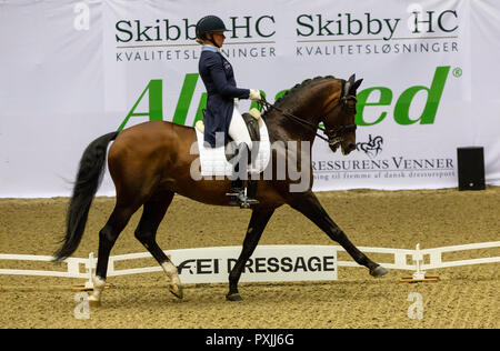 Herning, Dänemark. 21. Oktober, 2018. Rose Mathiesen Schweden reiten Zuidenwind 1187 Während der FEI World Cup 2018 im Freestyle Dressur in Dänemark. Credit: OJPHOTOS/Alamy leben Nachrichten Stockfoto