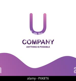 U Company Logo Design mit lila Thema Vektor Stock Vektor