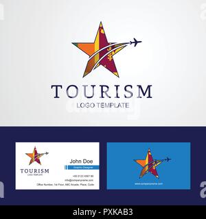 Reisen Sri Lanka Flagge kreative Star Logo und Visitenkarte Design Stock Vektor