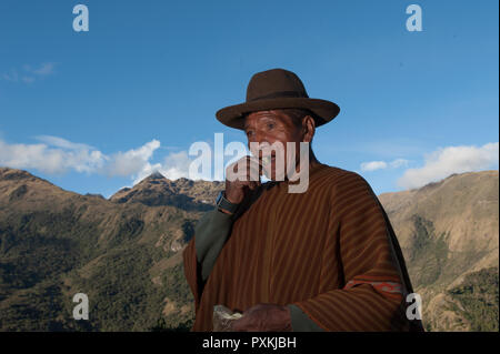 Auf der Strecke des Qhapaq ñan - (Inca Trail), dass Lares erreicht die Amazon Stockfoto