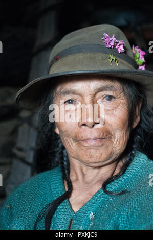 Auf der Strecke des Qhapaq ñan - (Inca Trail), dass Lares erreicht die Amazon Stockfoto