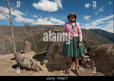 Auf der Strecke des Qhapaq ñan - (Inca Trail), dass Lares erreicht die Amazon Stockfoto