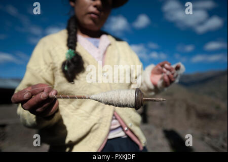 Auf der Strecke des Qhapaq ñan - (Inca Trail), dass Lares erreicht die Amazon Stockfoto