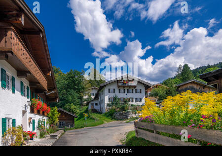 Wamberg in der Nähe von Garmisch, Partenkirchen, Werdenfelser Land, Oberbayern, Bayern, Deutschland, Europa Stockfoto