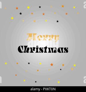Frohe Weihnachten Grußkarte von golden Schneeflocken und gold Glitzernde Sterne Muster auf Premium Hintergrund. Vektor Weihnachten und Neues Jahr wünschen calligra Stock Vektor