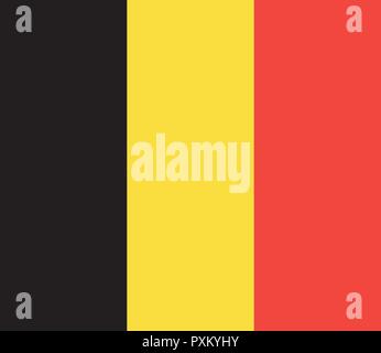 Vektor Bild für Belgien Flagge. Auf der Grundlage der Offiziellen und dem genauen belgische Flagge Abmessungen (15:13) & Farben (Schwarz, 114C und warme RedC) Stock Vektor