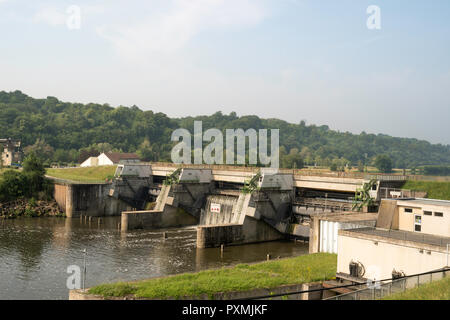 Hydro Electric Dam und Power Station an der Mosel in der Nähe von Liverdun, Meurthe-et-Moselle, Frankreich, Europa Stockfoto